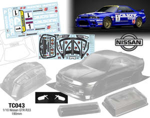 TC043-C 1/10 Nissan GTR R33, 190mm Wide Calsonic Decal Sheet
