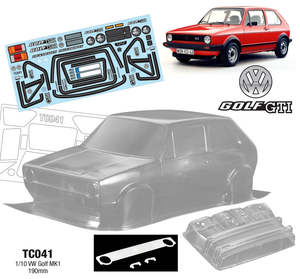 Rc Car Bodies: 1/10 VW Golf GTI MK1, 190mm