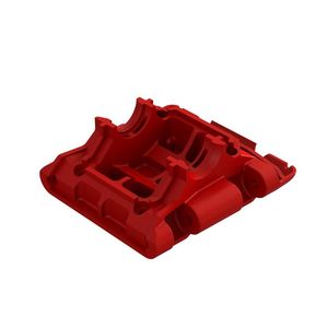Rc Gear Boxes: Rear Lower Skid/Gearbox Mount (1pc) - Red