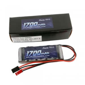Rc Nimh Alkaline: Gens Ace 6.0V 1700mAh 2/3A x 5 NiMh Flat RX Battery Pack with Dual JR-JST Plug