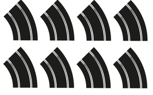 Slot Car Tracks: Scalextric R2 Curve *8 Track Extn Pack