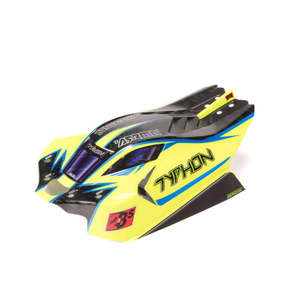 Rc Clips: TYPHON 4x4 Clipless Painted Decaled Body (Yellow) by Arrma