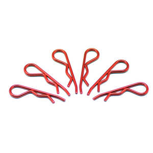 Rc Body Clips: Body Clip 1/8 - Metallic Red (6)