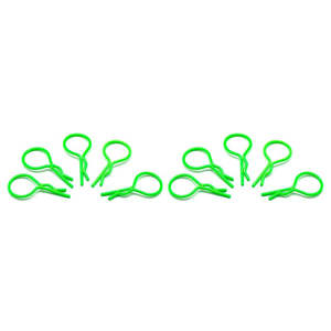 Rc Body Clips: Big Body Clip 1/10 - Fluorescent Green (10)