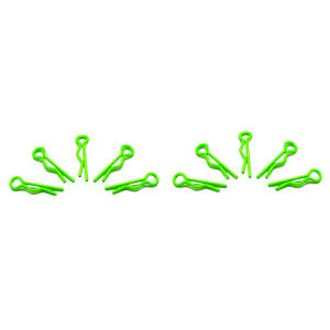 Rc Body Clips: Small Body Clip 1/10 - Fluorescent Green (10)