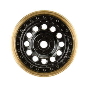 Rc Wheel Hexes: 1/24 Rock Shooter Brass F/R 1.0" 7mm Hex Crawler Wheels (2) Black SCX24