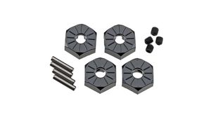 Rc Steering Hubs: AX30427 Aluminum Hub Narrow 12mm Black (4)