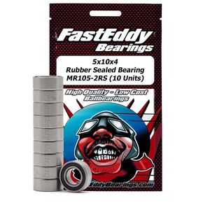 5x10x4 Rubber Sealed Bearing MR105-2RS (10 Units) by Fast Eddy
