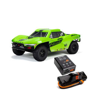 Cars 1: 1/10 FURY MEGA 550 2WD Short Course Truck RTR, Green (Requires Battery and