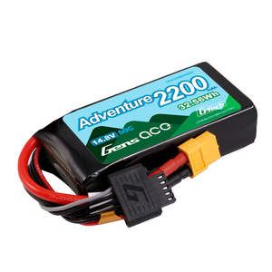 Rc Batteries: Gens Ace Adventure 2200mAh 4S 14.8v 60C Lipo Battery Pack 91.6c43x23.6mm 204g
