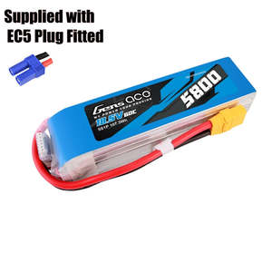 Rc Batteries: Gens ace 5800mAh 60C 18.5V 5S1P Lipo Battery Pack with EC5 Plug 669g Suitable