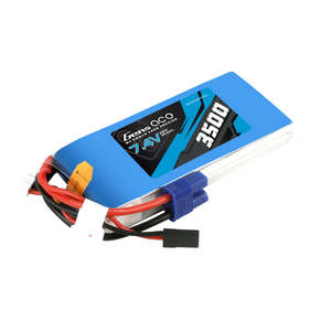 Rc Batteries: Gens Ace 3500mAh 2S 7.4v RX Lipo Battery with EC3 and JR-3P Plugs 97x45x16mm