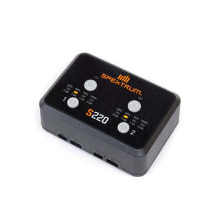 Rc Chargers: S220 AC 2x20W Balance Charger 2-3S 0.5A/1A/1.5A/2.2A by Spektrum