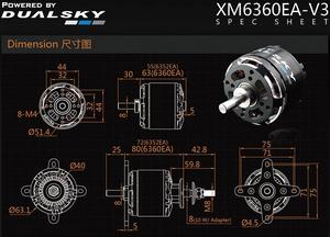 Rc Motors: Dual Sky XM6360EA-19 V3 220kv 3800w Brushless Out Runner Motor 635g 10S Prop