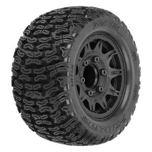 Rc Tyre Rims: Bonesaw 2.8" All-Terrain Truck Tires Mounted on Raid Black 6x30 Removable Hex