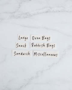 Labels: Sandwich Bag Organiser Labels Set (small)