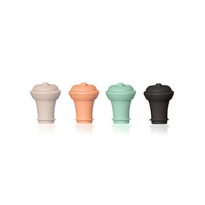 Barware: Vacu Vin Vacuum Wine Stoppers in Loop Colours Set of 4