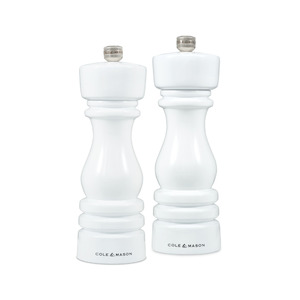 Salt Pepper: Cole & Mason London White Gloss Salt & Pepper Mill 18cm Set of 2