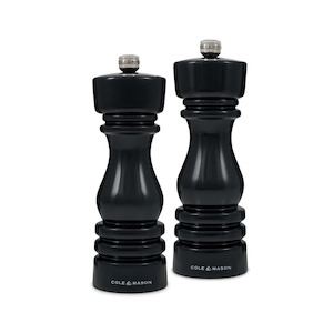 Salt Pepper: Cole & Mason London Black Gloss Salt & Pepper Mill 18cm Set of 2