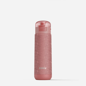 Drink Bottles: ZOKU Stainless Sports Bottle 500ml Pink Geometric
