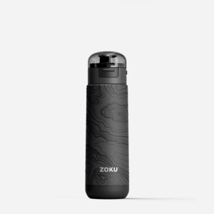 ZOKU Stainless Sports Bottle 500ml Grey Topographic