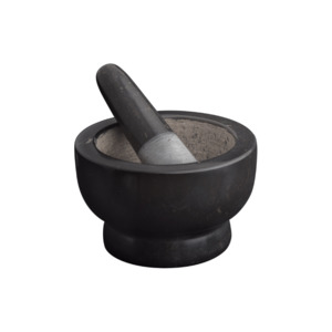 Avanti Footed Marble Mortar and Pestle Black