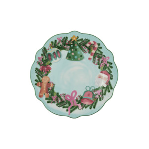 Maxwell & Williams Tis The Season Scallop Rim Plate 20cm Green