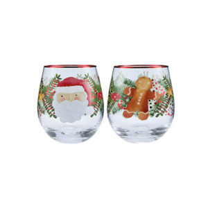 Maxwell Williams: Maxwell & Williams Tis The Season Stemless Glass 550ml Set of 2