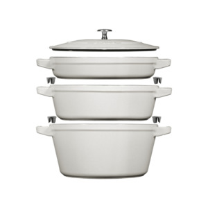 Staub Stackable 24cm Cookware Set 4-Piece White Truffle