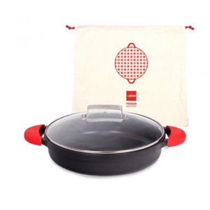 Valira: Valira Induction Non-Stick Shallow Casserole 28cm + Lid + Silicone Handle Covers