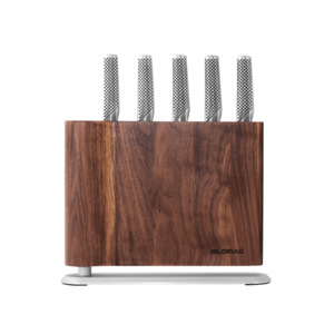 Global: GLOBAL UKU Walnut Knife Block Set 6-Piece