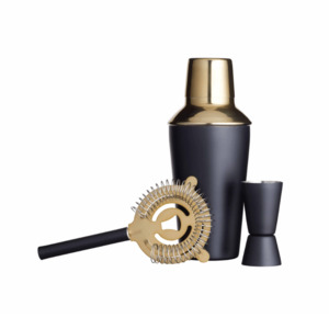 Barcraft: BarCraft Black Cocktail Set 3-Piece