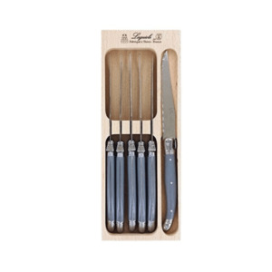 Andre Verdier Laguiole Debutant Steak Knife Set of 6 Mouse Grey