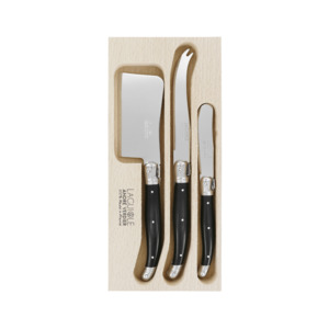 Andre Verdier Laguiole Debutant Cheese Spreader Small Set of 3 Black