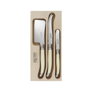 Andre Verdier Laguiole Debutant Cheese Spreader Small Set of 3 Ivory