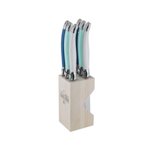 Andre Verdier Laguiole Debutant Steak Knife Block Set of 6 St Tropez