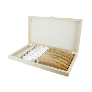 Andre Verdier Le Thiers Elegance Steak Knife Set 6 Piece Olive Wood