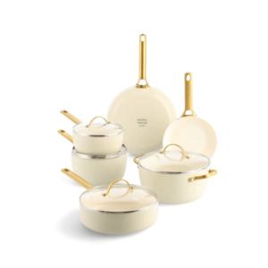 GreenPan Padova Non-Stick Cookware Set 10-Piece Cream