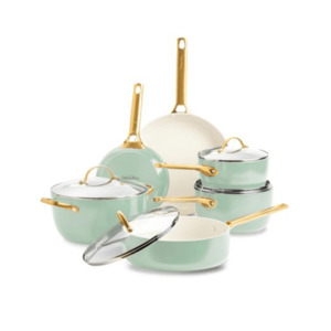 GreenPan Padova Non-Stick Cookware Set 10-Piece Mint Green