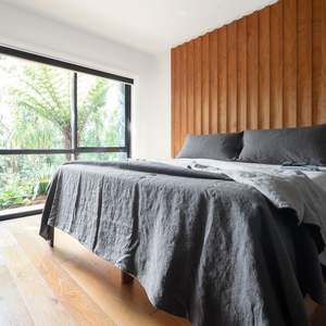 New! Linen Duvet Cover Set Charcoal/Riverstone