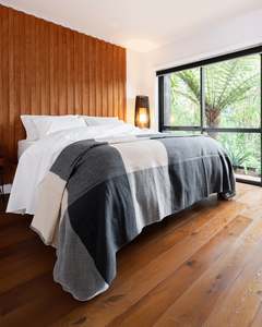 New! 100% Wool Blanket: Graphite & Oat