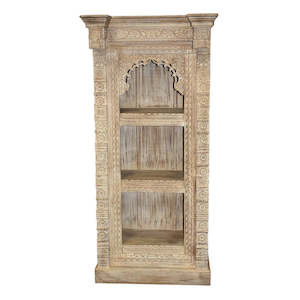 Exotic India: Vintage Carved Bookshelf