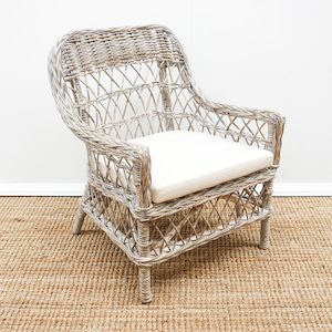Armchairs: Rattan Armchair Whitewash