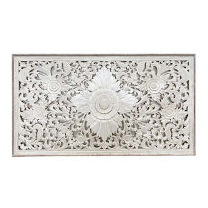 Wall Decor: Carved Panel 100x180 Whitewash