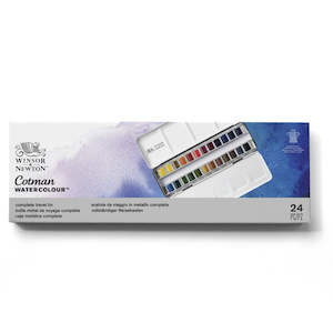Winsor Newton: Winsor & Newton Cotman Watercolour Half Pan Paints Travel Set Of 24