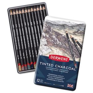 Derwent: Derwent Tinted Charcoal Pencils Set of 12