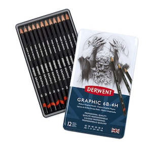 Derwent Medium Graphic Pencils Tin Of 12