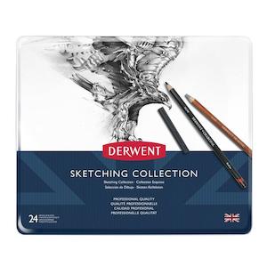Derwent Pencils & Blocks Sketching Collection Tin of 24