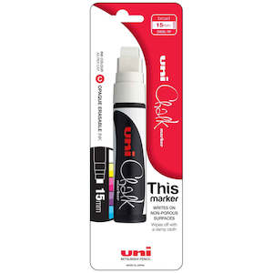 Uni 15.0mm Chisel Tip White Chalk Marker