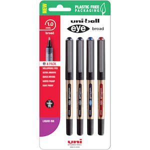 Uni Ball: Uni Eye 1.0mm Broad Capped Pens Assorted Set of 4